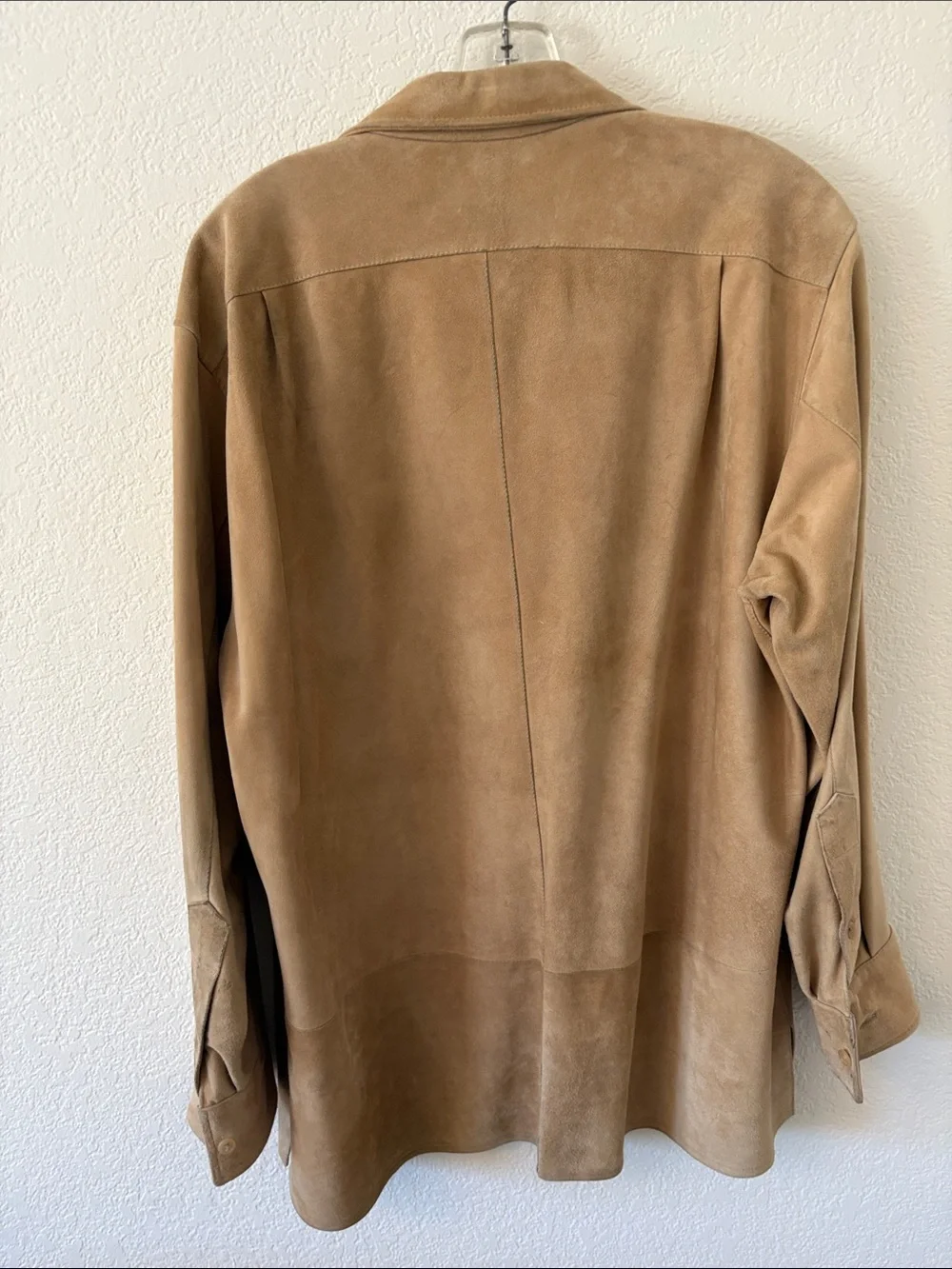 Vintage  Ralph Lauren Purple Label made in Italy    Light Brown Suede Button
